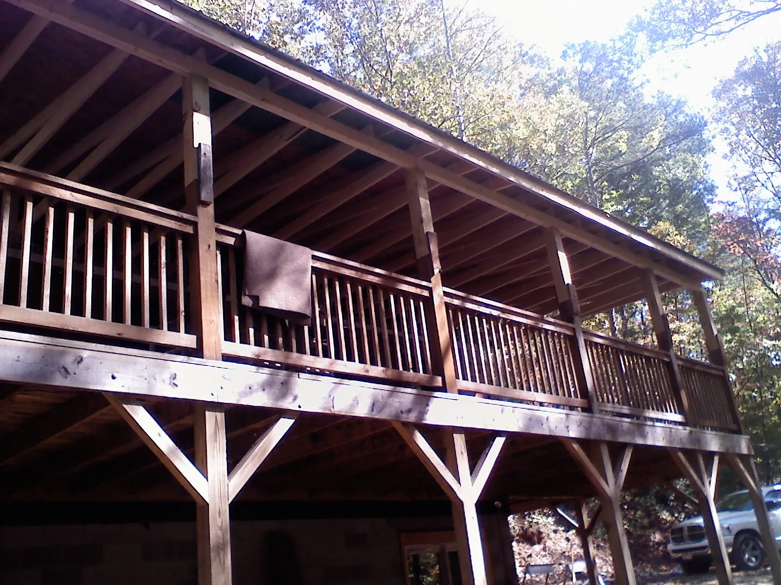 Timber framing under a new elevated porch and deck — Roof Leak Repair in Hurricane by Roofing Brothers